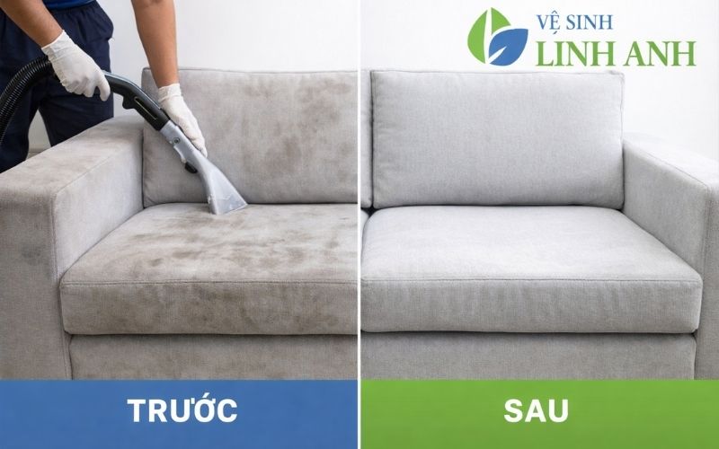 Hình ảnh vệ sinh công nghiệp thực tế tại Hà Nội - vệ sinh ghế sofa