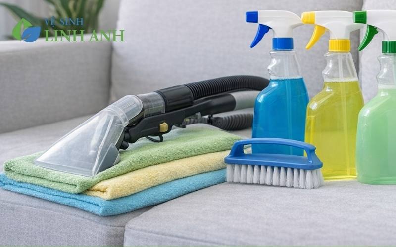 Linh Anh Clean giặt sofa bằng hóa chất chuyên dụng