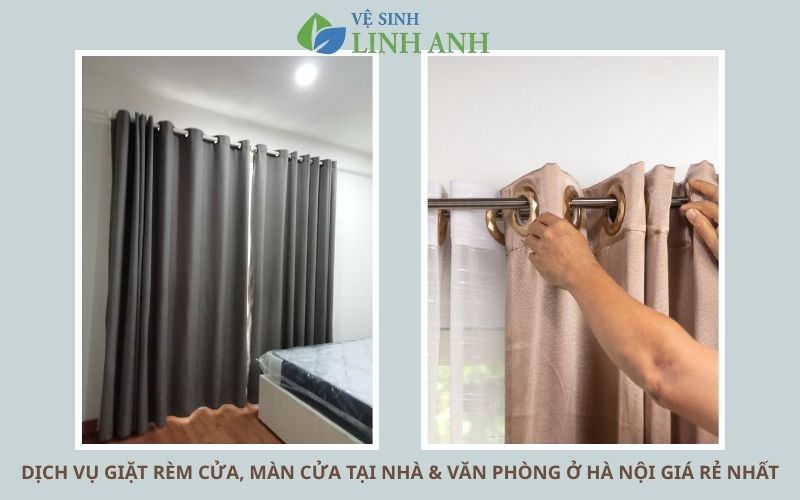 Dịch vụ giặt rèm cửa tại nhà/văn phòng ở Hà Nội