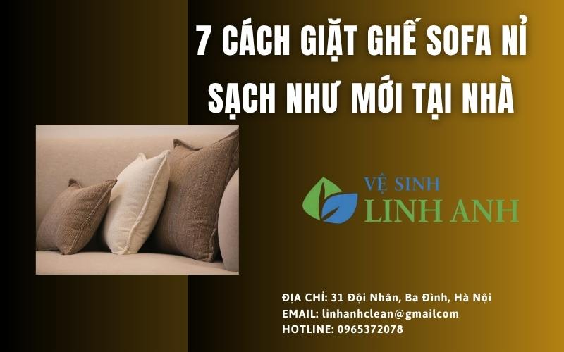 7 cách giặt ghế sofa nỉ sạch như mới tại nhà