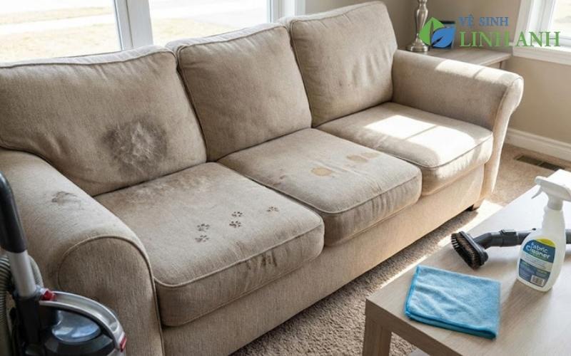 7 cách giặt ghế sofa nỉ sạch như mới tại nhà